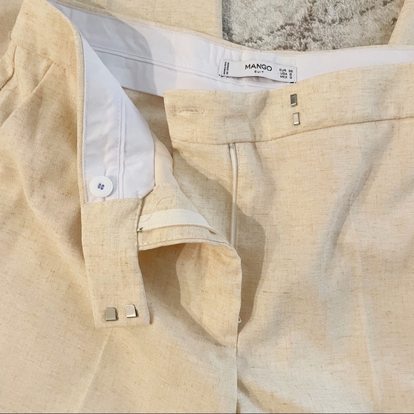 Mango Suit Dress Trousers in Heathered Butter Cream/Yellow Size 6 - Picture 10 of 10